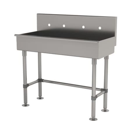 Advance Tabco 2 Stat 16 Ga. 304 SS ADA Floor Mt Square Corner Sink - Faucet Omitted 19-FM-40-ADA